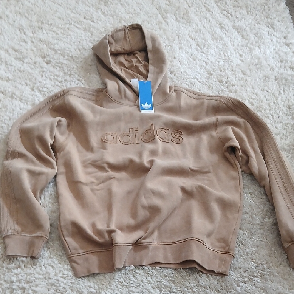adidas Women's Hooded Sweatshirt in Tan Brand New Medium